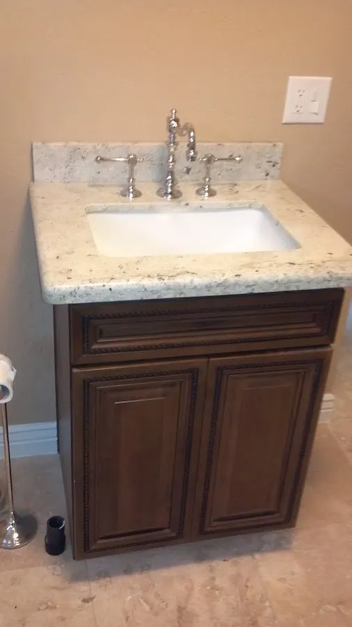 Finished bathroom vanity for Gas Leak Detection in Brushy Creek